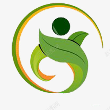 圆形叶子绿色环保园林logo图标图标
