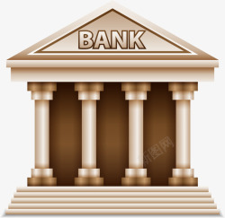 bank建筑手绘卡通银行建筑图标高清图片