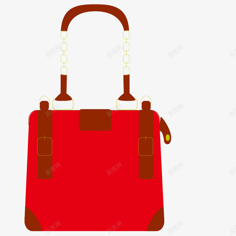 手绘卡通红色女士手提包png免抠素材_88icon https://88icon.com 卡通皮包 女士包 扁平化 插画 时尚包包 红色手提包