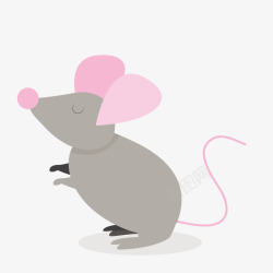 灰色粉色老鼠矢量图素材