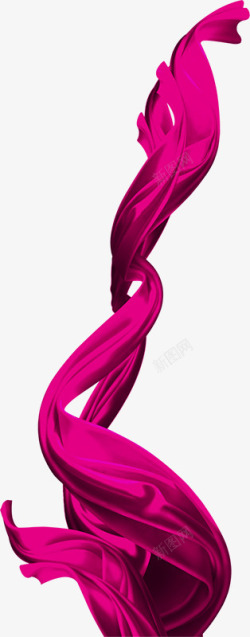 紫红色飘动的彩带素材