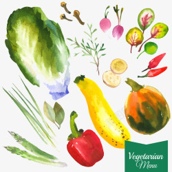 蔬菜水彩画素材