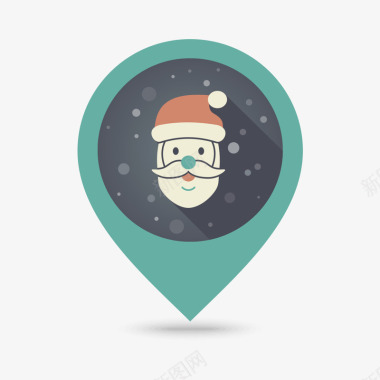 圣诞雪人定位icon图标图标