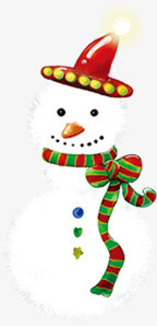 圣诞冬日雪人装饰素材