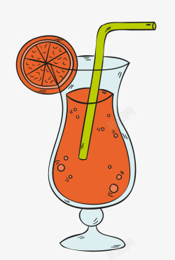 一杯美味的橙汁卡通图素材