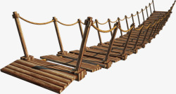 木质栏杆的木板桥素材