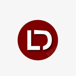 25d字母圆底红色D字母logo图标高清图片