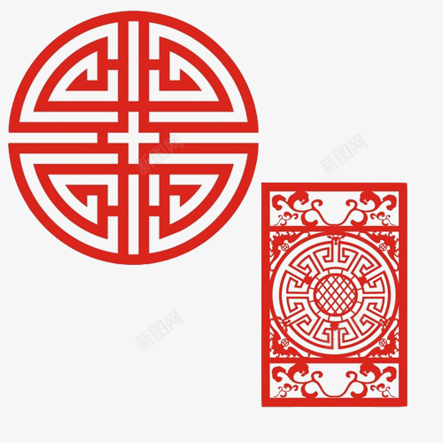 春节剪纸窗花中国特色psd免抠素材_88icon https://88icon.com 中国工艺品 剪纸 春节 窗画 红色 装饰素材 贴画