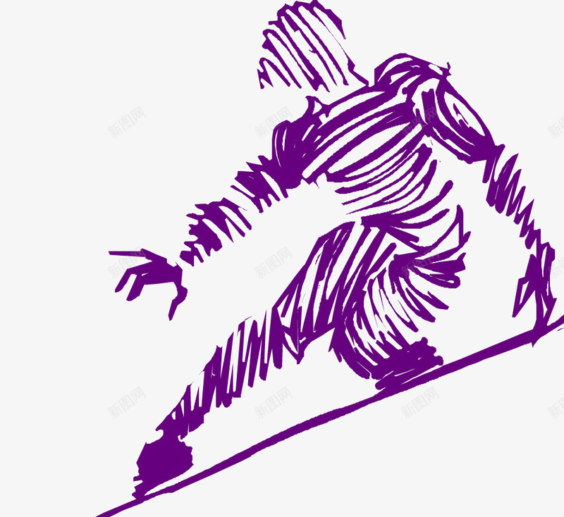 纹理滑雪人png免抠素材_88icon https://88icon.com 人物 卡通 室外 运动