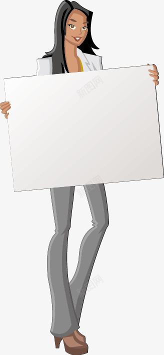 手拿白色写字板的卡通人物png免抠素材_88icon https://88icon.com 创意店招宣传素材 手拿白色写字板的卡通人物 醒目海报模板