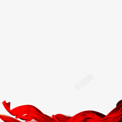 红色漂浮的红绸布素材