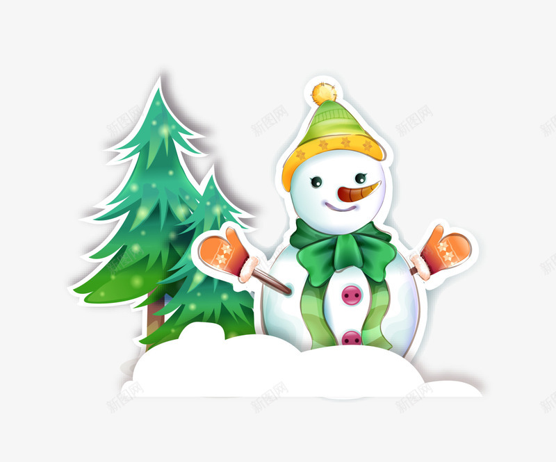 卡通冬季树木雪人png免抠素材_88icon https://88icon.com Christma Christmas Merry 卡通雪人 可爱雪人 圣诞快乐 圣诞树 圣诞节 堆雪人