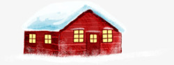 圣诞节红色雪房子素材