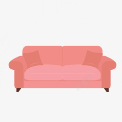 水彩手绘粉色的沙发素材