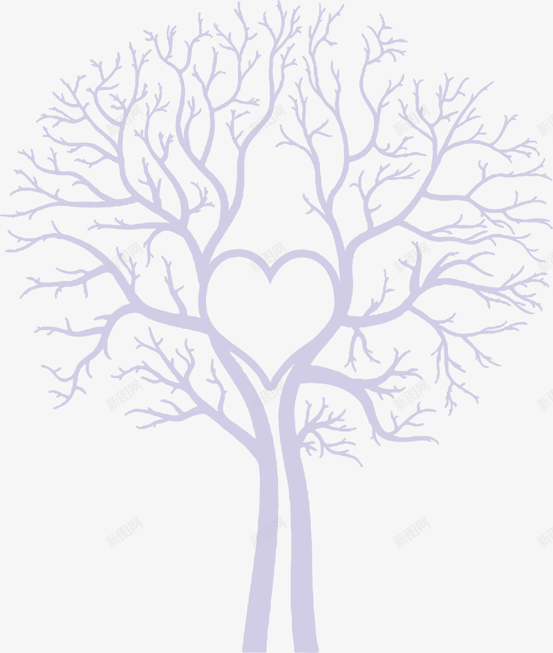 心形树木png免抠素材_88icon https://88icon.com AI 卡通 大树 心形 抽象 树木 线条