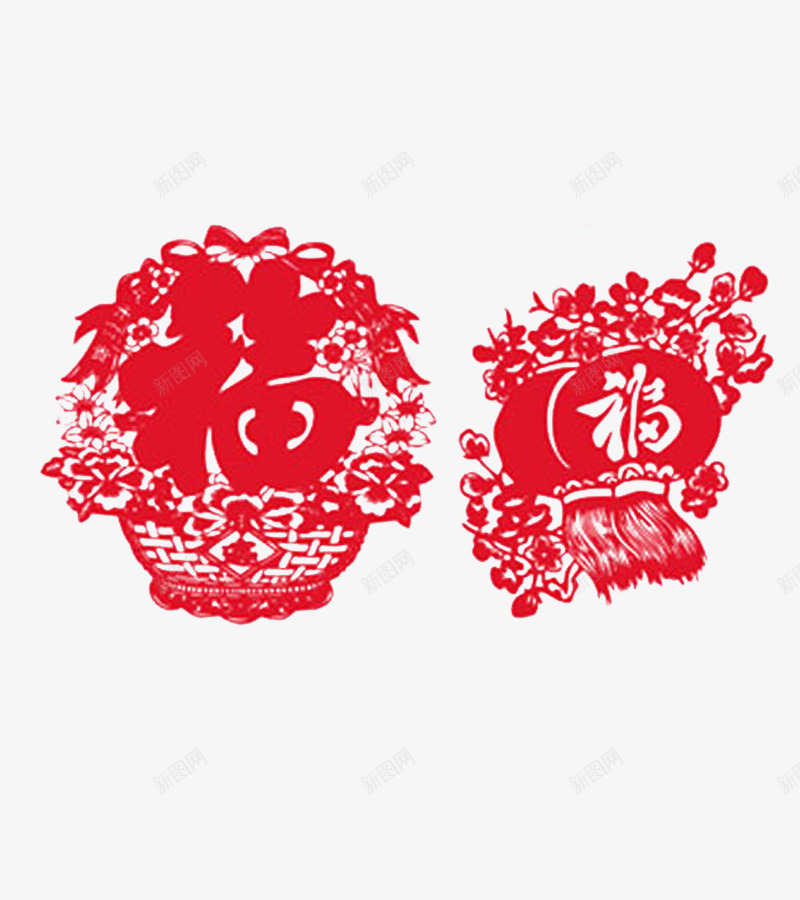 新年剪纸福字png免抠素材_88icon https://88icon.com 中国分 剪纸 剪纸福字素材 春节 白色 福字