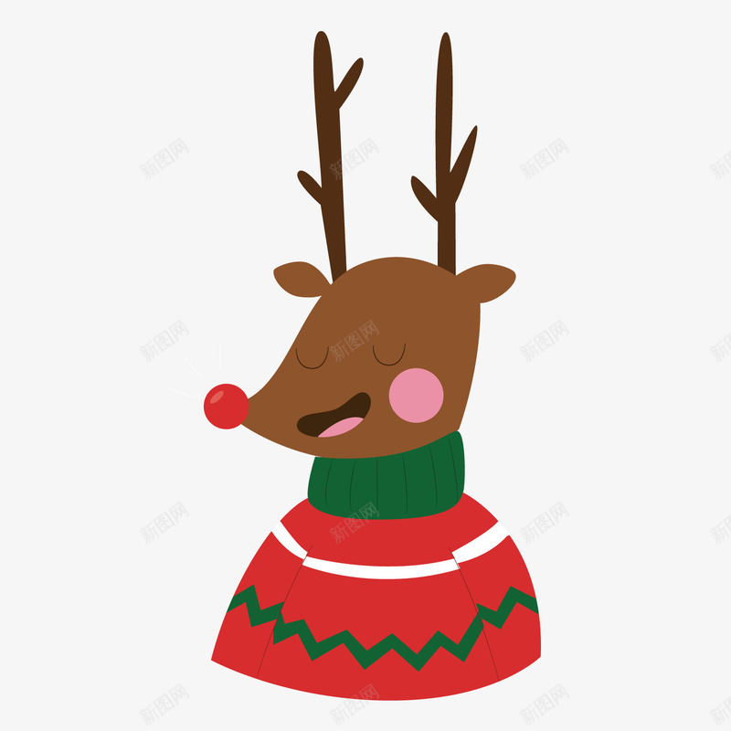 卡通红色麋鹿png免抠素材_88icon https://88icon.com 卡通动物 圣诞节装饰 小鹿 平安夜装饰 麋鹿