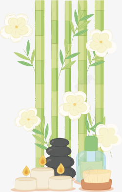 开花的美丽竹子矢量图素材