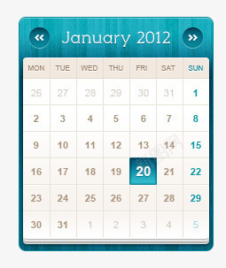 蓝色日历UI部件png免抠素材_88icon https://88icon.com UI UI设计 日历 窗口 部件