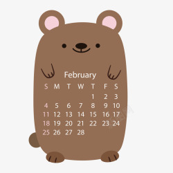 卡通小熊装饰日历矢量图素材