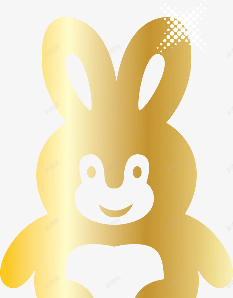 金色渐变扁平兔子png免抠素材_88icon https://88icon.com 小兔子 小动物 扁平兔子 渐变兔子 装饰图案 金色兔子