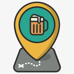 啤酒饮料位置地图销指针酒吧位置素材