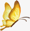 手绘黄色光效蝴蝶装饰素材
