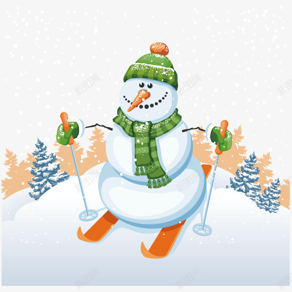 圣诞节雪人装饰矢量图ai免抠素材_88icon https://88icon.com 圣诞节 滑雪 节日装饰 装饰矢量图 雪人装饰 矢量图