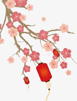 春节粉色梅花喜庆装饰素材
