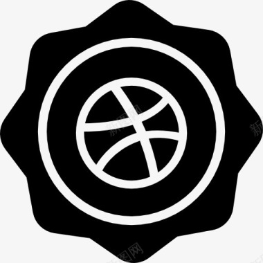 质感球篮球徽章图标图标