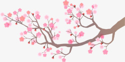 粉色中国风清新花枝素材