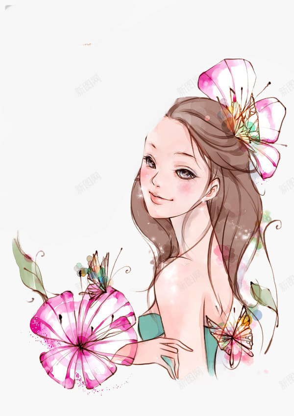 褐色的头发小女生png免抠素材_88icon https://88icon.com 女生 漂亮 蝶变 褐色 设计