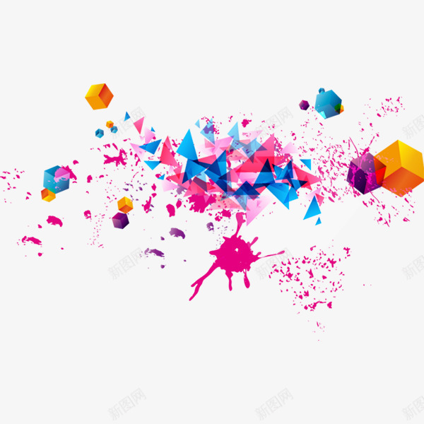 方块油墨彩色漂浮背景png免抠素材_88icon https://88icon.com 多彩 油墨 海报 淘宝 淘宝素材 背景 背景素材