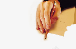 手绘写字纸张手势人物素材