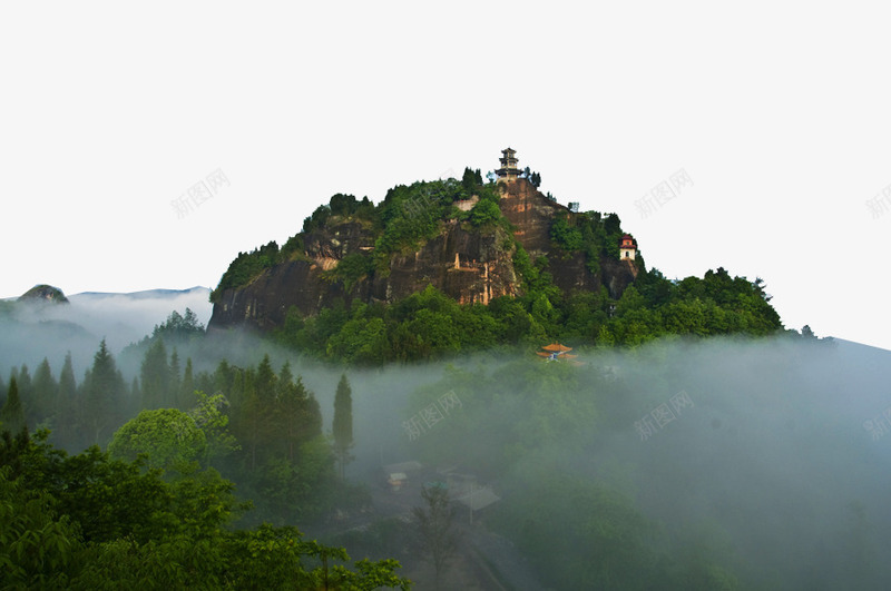 云雾环绕的景色png免抠素材_88icon https://88icon.com 仙山 山川 摄影 旅游 景点 景色 植物 河流 美景