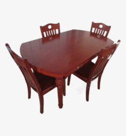 深木色餐桌椅素材