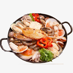 海鲜锅食材海鲜火锅高清图片