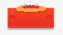 通知装饰设计红色背景春节空白公告板高清图片
