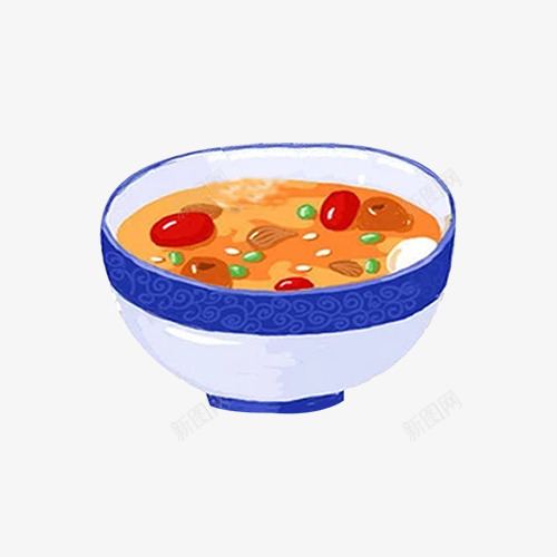 蓝色中国风美味食物png免抠素材_88icon https://88icon.com 新年 新春 春节 粥 美味食物 美食 过年 食品