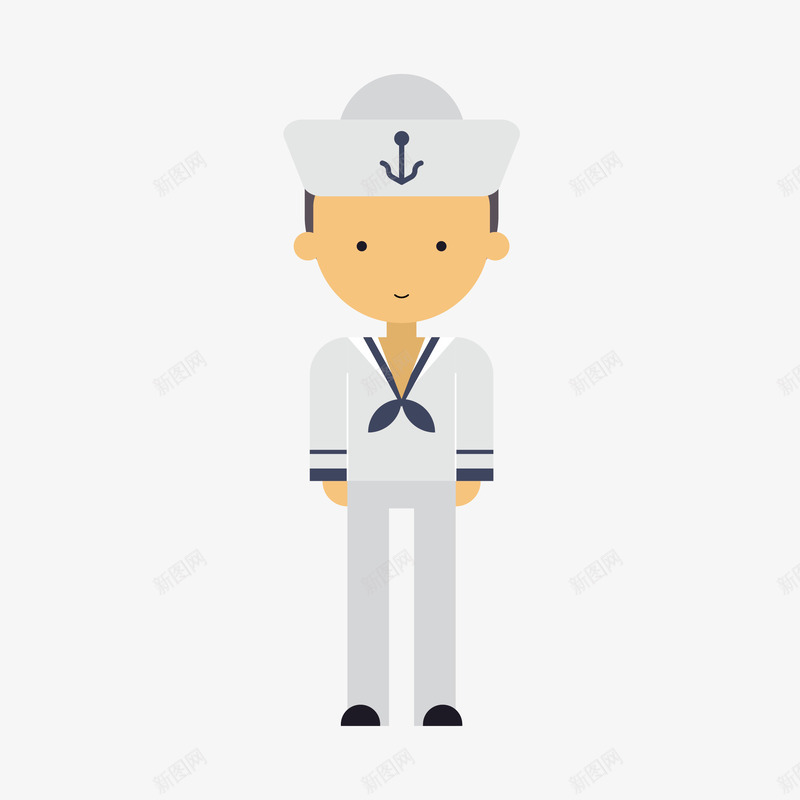 白色简约海员矢量图eps免抠素材_88icon https://88icon.com 人物 小清新 工作形象 服装卡通 海员 简约 职业 装饰图案 矢量图