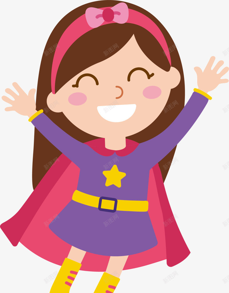 微笑可爱超人女孩png免抠素材_88icon https://88icon.com 6月1号 儿童节 六一节 图案 微笑女生 玩耍 童趣 超人女孩