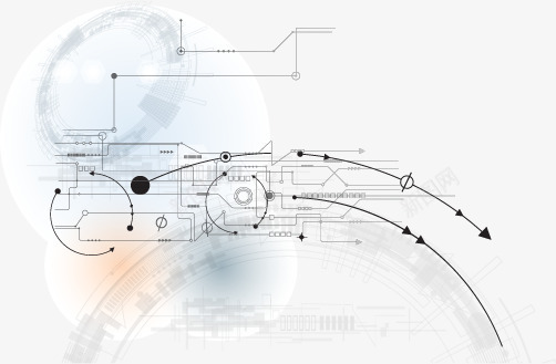 科技装饰元素png免抠素材_88icon https://88icon.com 光晕 科技感 线条