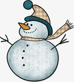卡通装饰雪人帽子围巾素材