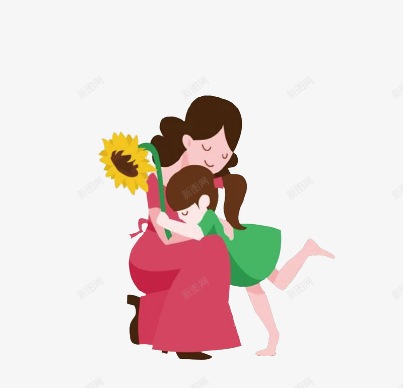 卡通拥抱孩子的母亲png免抠素材_88icon https://88icon.com 卡通 妈妈 孩子 感恩母亲 拥抱 母亲 母亲节 葵花