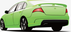 绿色的全新新能源汽车矢量图素材
