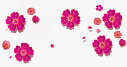 3D微立体粉红色樱花中国传素材