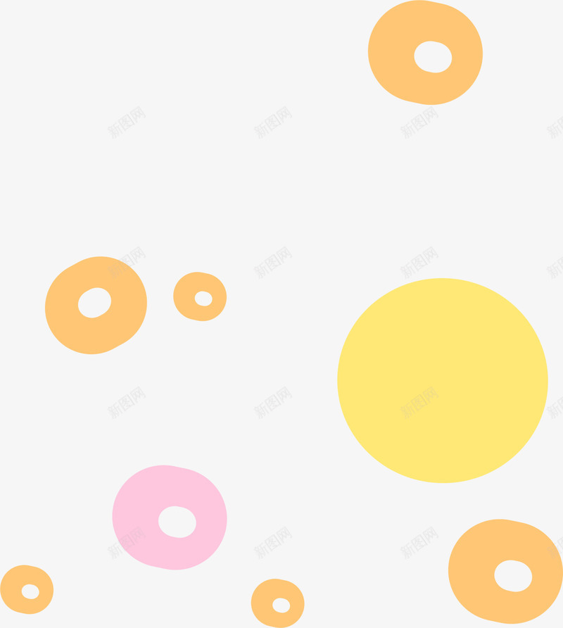 黄色漂浮圆圈png免抠素材_88icon https://88icon.com 卡通圆圈 卡通泡泡 漂浮圆点 简约圆环 边框纹理 黄色圆圈