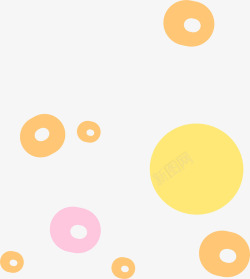 黄色漂浮圆圈素材