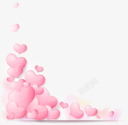 粉色情人节爱心框架素材