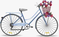 紫色女士自行车素材